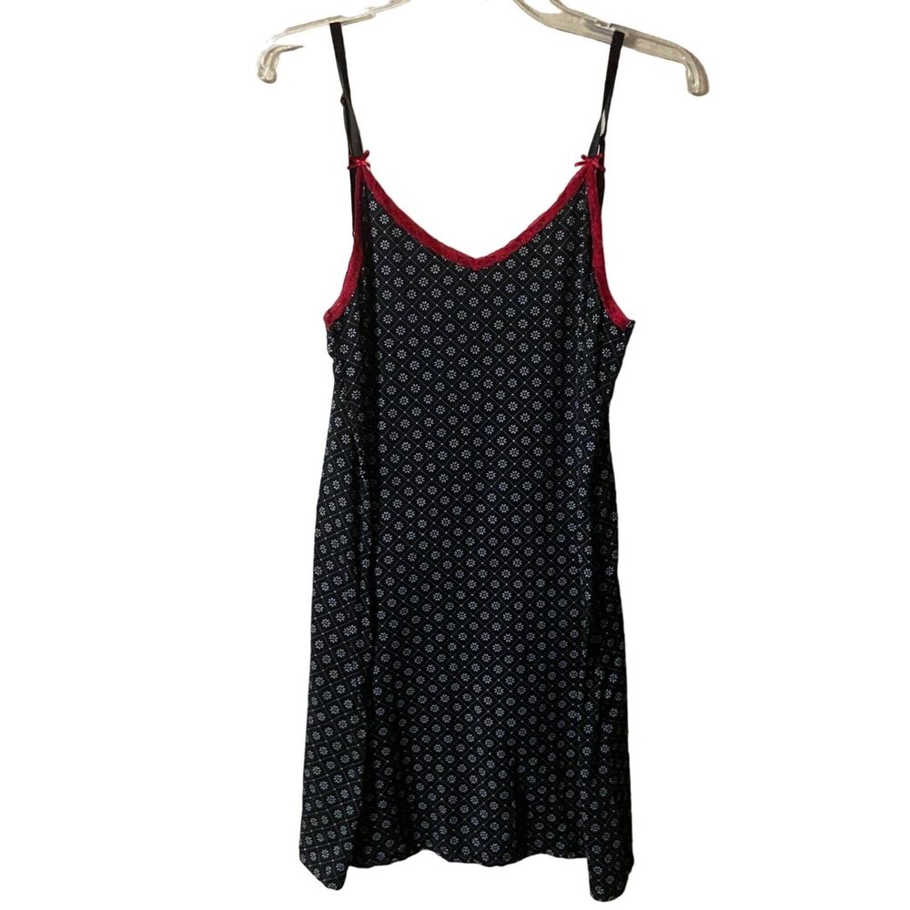 #7538 Woman's Just Be Navy Blue and Red Night Gown Size Large